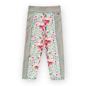 Matilda Jane NWT Make Time Capri Crop Leggings Grey Floral Girls Size 12